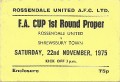 My ticket for game v Shrewsbury