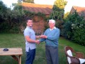 Ant receives the Pitchero Award from Len