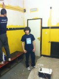 David makes sure that Tag has stopped emulsioning the skirting boards