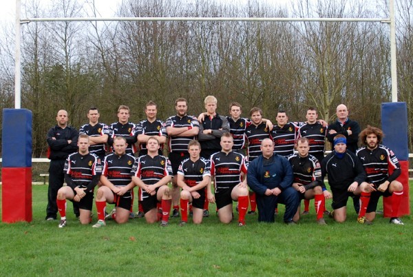 Back (Left to Right) Mark Lea (Low Impact Coach), Angus Wilson, Scott Buchanen, Paul McCombe, Woody Briggs, Charlie Davey, Keith Baker, Ben Saville, Darren Johnston, Stu Knight, Tony Brant (Head Coach).
Front (Left to Right) Michael Bizley, Richard White, Gareth Davis (Captain) Michael Calvert, Ross 'Maycock' Saville, Nigel Clarke, Tom Birnie, Liam Davis, Ashley Brown. 